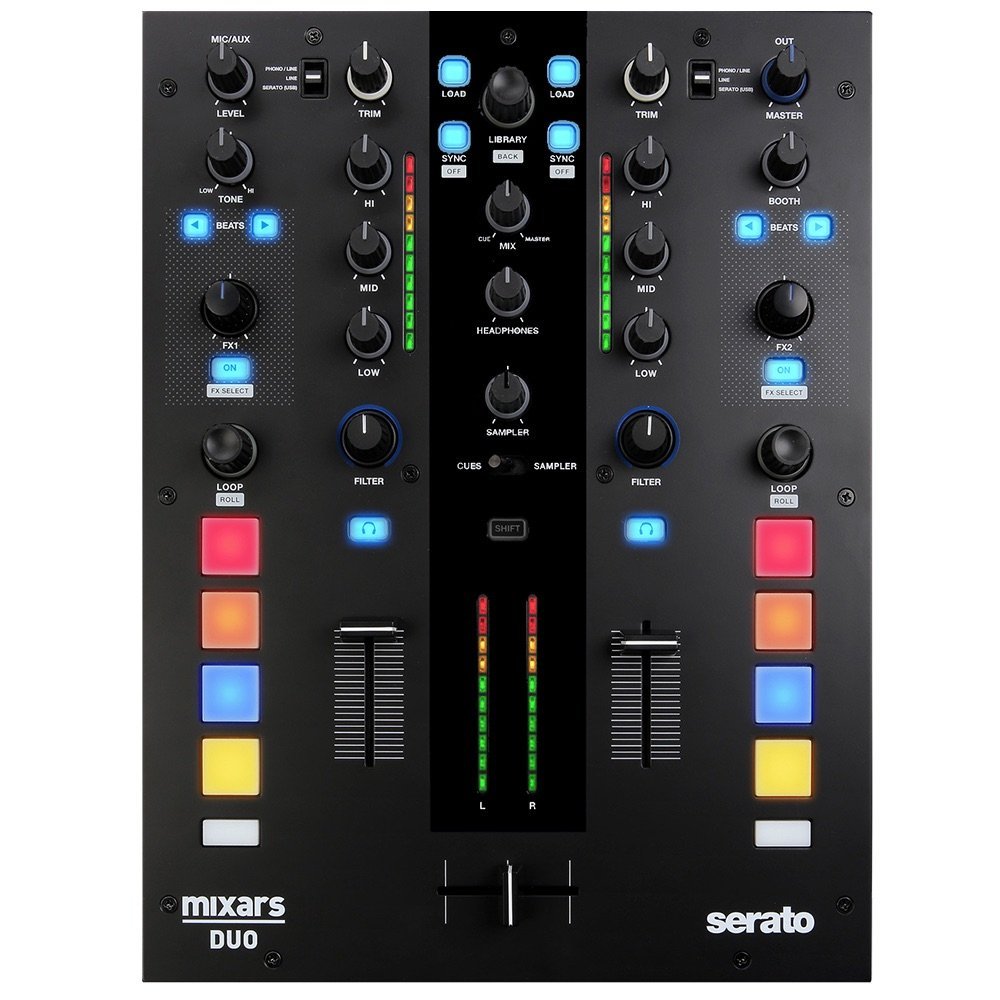 mixars DUO DJミキサー Serato対応 Mixars Duo 2 Channel Serato Battle Mixer - RGB Pads, USB hub
